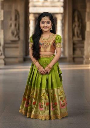 NEW LAUNCING KIDS LEHENGA CHOLI paithani silk NEW LAUNCING KIDS LEHENGA CHOLI paithani silk